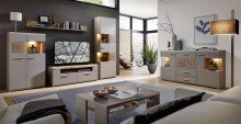 TV-Board >Kathlin< in Basalt aus Metall - 140x51x47cm (BxHxT)