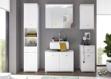 Hängeschrank >Peter< in Weiß aus MDF - 38x71x23cm (BxHxT)