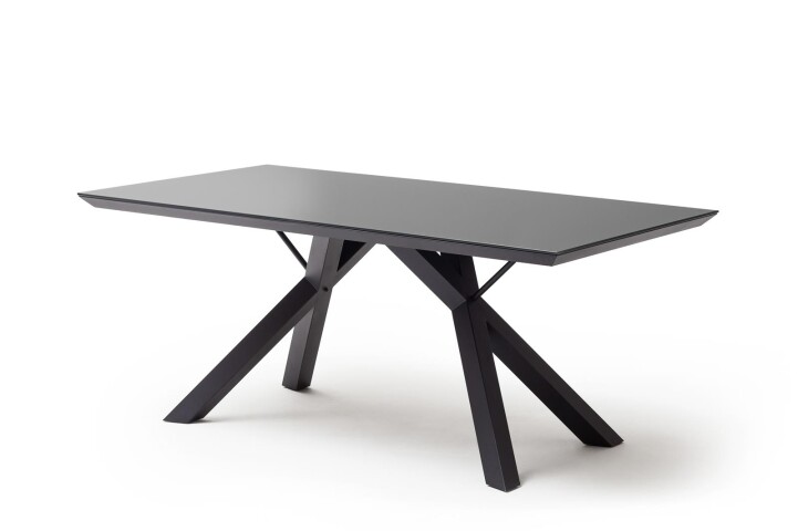 Esstisch >EVERETT< in Anthrazit aus Glas - 180x75x95cm (BxHxT)