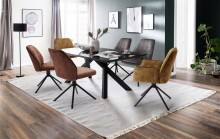 Esstisch >EVERETT< in Anthrazit aus Glas - 180x75x95cm (BxHxT)