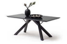 Esstisch >EVERETT< in Anthrazit aus Glas -...