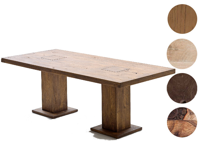 Esstisch >MANCHESTER< in Eiche aus Echtholz massiv - 260x76x100cm (BxHxT)