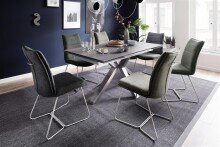 Esstisch >NAGANO< in barrique aus Glas-Keramik - 160x76x90cm (BxHxT)