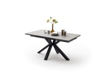 Esstisch >NAGANO< in hellgrau aus Glas-Keramik - 160x76x90cm (BxHxT)