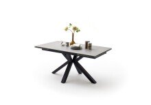 Esstisch >NAGANO< in hellgrau aus Glas-Keramik - 160x76x90cm (BxHxT)