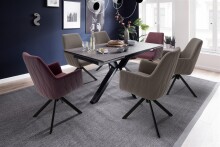 Esstisch >NAGANO< in barrique aus Glas-Keramik - 160x76x90cm (BxHxT)