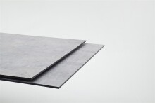 Esstisch >RIMINI< in Betonoptik aus HPL - 160x76x90cm (BxHxT)