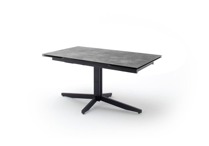Esstisch >RIMINI< in Steinoptik grau aus HPL - 160x76x90cm (BxHxT)