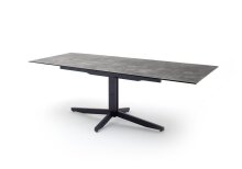 Esstisch >RIMINI< in Steinoptik grau aus HPL - 160x76x90cm (BxHxT)