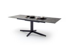 Esstisch >RIMINI< in Steinoptik grau aus HPL - 160x76x90cm (BxHxT)