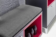 Sitzkissen >3438< in Anthrazit aus Polyester - 72x6x33cm (BxHxT)