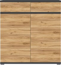 Schuhschrank >LISSABON< in Anthrazit / Navarra-Eiche-Nachbildung