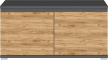 Schuhbank >LISSABON< in Anthrazit / Navarra-Eiche-Nachbildung - 96x52x40 (BxHxT)