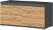 Schuhbank >LISSABON< in Anthrazit / Navarra-Eiche-Nachbildung - 96x52x40 (BxHxT)