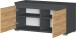 Schuhbank >LISSABON< in Anthrazit / Navarra-Eiche-Nachbildung - 96x52x40 (BxHxT)
