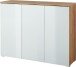 Schuhschrank >TELDE< in Navarra-Eiche-Nachbildung/Weiß - 134x105x40cm (BxHxT)
