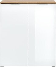 Schuhschrank >TELDE< in Navarra-Eiche-Nachbildung/Weiß - 89x105x40cm (BxHxT)