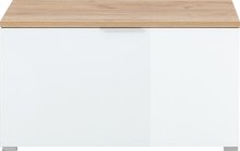 Schuhbank >TELDE< in Navarra-Eiche-Nachbildung/Weiß - 89x49x40cm (BxHxT)