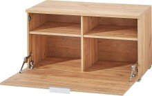 Schuhbank >TELDE< in Navarra-Eiche-Nachbildung/Weiß - 89x49x40cm (BxHxT)