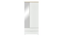 Garderobenschrank >TELDE< in Navarra-Eiche-Nachbildung/Weiß - 84x196x40 (BxHxT)