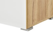 Garderobenschrank >TELDE< in Navarra-Eiche-Nachbildung/Weiß - 84x196x40 (BxHxT)