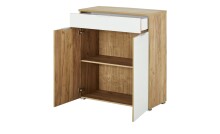 Kommode >Telde< in Navarra-Eiche-Nachbildung/Weiß - 89x105x40cm (BxHxT)