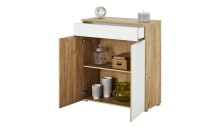Kommode >Telde< in Navarra-Eiche-Nachbildung/Weiß - 89x105x40cm (BxHxT)
