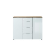 Sideboard >Telde< in Navarra-Eiche-Nachbildung/Weiß - 134x105x40cm (BxHxT)