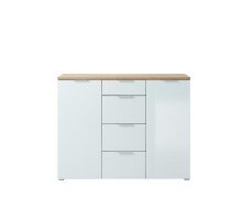 Sideboard >Telde< in Navarra-Eiche-Nachbildung/Weiß - 134x105x40cm (BxHxT)