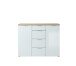 Sideboard >Telde< in Navarra-Eiche-Nachbildung/Weiß - 134x105x40cm (BxHxT)