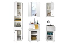 Waschbeckenunterschrank >Peter< in Weiß aus MDF - 60x57x30cm (BxHxT)