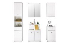 Waschbeckenunterschrank >Peter< in Weiß aus MDF - 60x57x30cm (BxHxT)