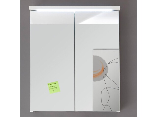 Spiegelschrank >Peter< in Weiß aus Spiegelglas - 60x68x20cm (BxHxT)
