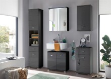 Spiegelschrank >Peter< in anthazit aus Spiegelglas - 60x68x20cm (BxHxT)
