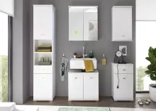 Badezimmer-Set >Peter< (5-teilig) in Weiß aus MDF - 146x190x31cm (BxHxT)