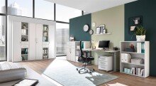 Aktenschrank >Lommel< in lichtgrau - 80x216x35cm (BxHxT)