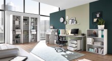 Regal >Lommel< in lichtgrau - 80x111x35cm (BxHxT)