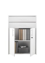 Aktenschrank >Lommel< in lichtgrau - 80x111x35cm (BxHxT)