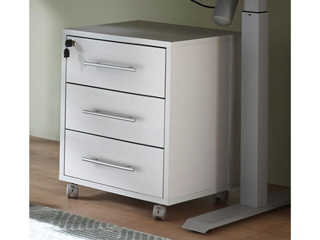 Rollcontainer >Lommel< in lichtgrau - 43x56x42cm (BxHxT)