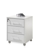 Rollcontainer >Lommel< in lichtgrau - 43x56x42cm...
