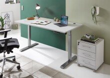 Rollcontainer >Lommel< in lichtgrau - 43x56x42cm (BxHxT)