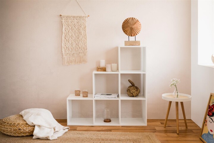 Regal >Unna< in Weiß - 105x105x33cm (BxHxT)
