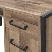 Schreibtisch >Husum I< in Schwarz - 129,4x74,7x60,2cm (BxHxT)