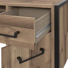 Schreibtisch >Husum I< in Schwarz - 129,4x74,7x60,2cm (BxHxT)