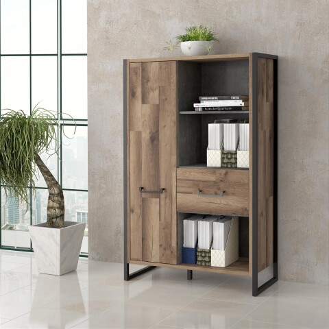 Aktenschrank >Husum I< in Schwarz - 94,1x151,5x41,5cm (BxHxT)