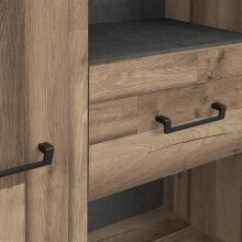 Aktenschrank >Husum I< in Schwarz - 94,1x151,5x41,5cm (BxHxT)