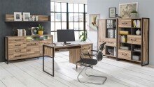 Aktenschrank >Husum I< in Schwarz - 94,1x151,5x41,5cm (BxHxT)