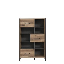 Aktenschrank >Husum II< in Schwarz - 94,1x151,5x41,5cm (BxHxT)