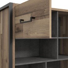 Aktenschrank >Husum II< in Schwarz - 94,1x151,5x41,5cm (BxHxT)