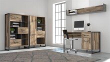 Aktenschrank >Husum II< in Schwarz - 94,1x151,5x41,5cm (BxHxT)